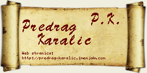 Predrag Karalić vizit kartica